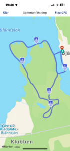 Kartbild skidspåret i Bjännsjö